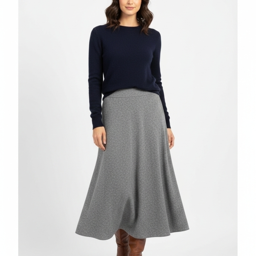 East5th Gray Tweed A-Line With Flare Maxi Skirt Fully Lined Size 12
